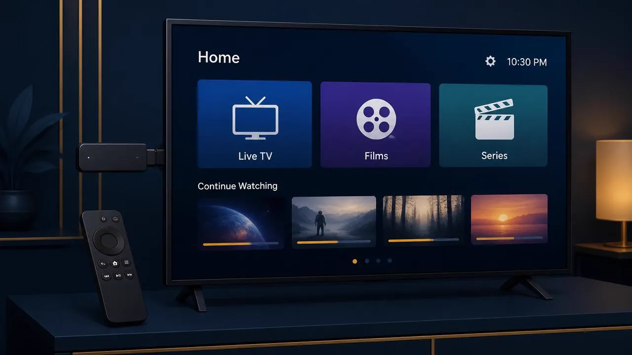 IPTV player on a Fire TV device IPTV player on a Fire TV device
