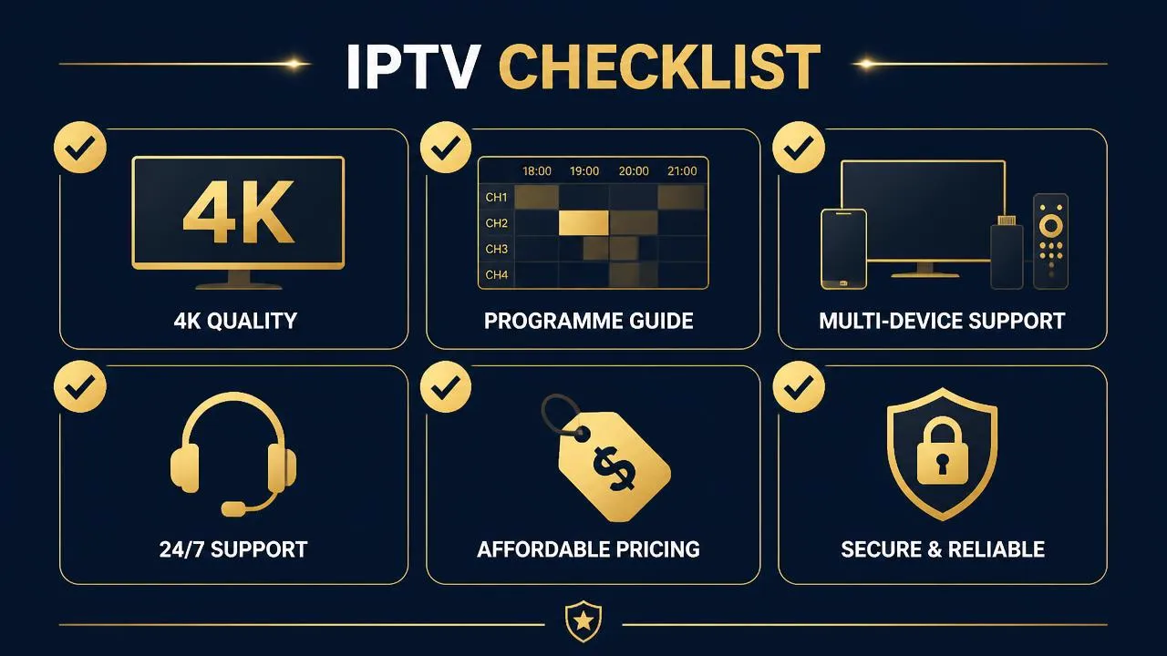 IPTV UK features comparison including EPG device support and streaming quality IPTV UK features comparison including EPG device support and streaming quality